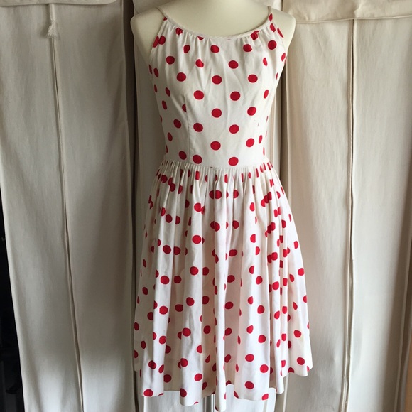 vintage red and white polka dot dress
